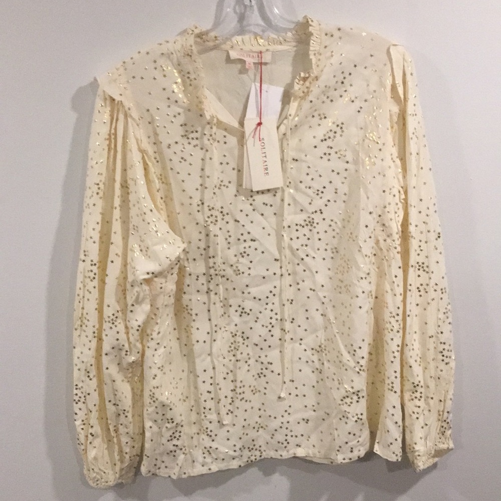 SOLITAIRE Long Sleeves ⭐️ Print Ruffle Top Size M